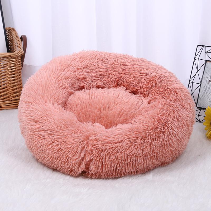 Round Plush Bed Cat or Dog Pink