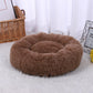 Round Plush Bed Cat or Dog Brown