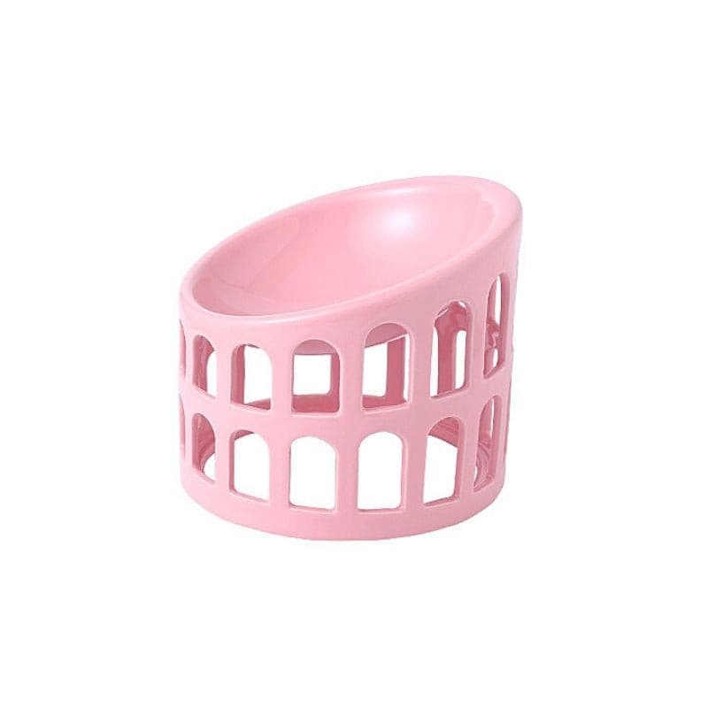 Ceramic Pink Cat Food Bowl