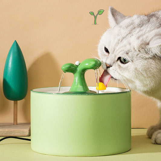 Cat Circulating Water Drinking Fountain Green