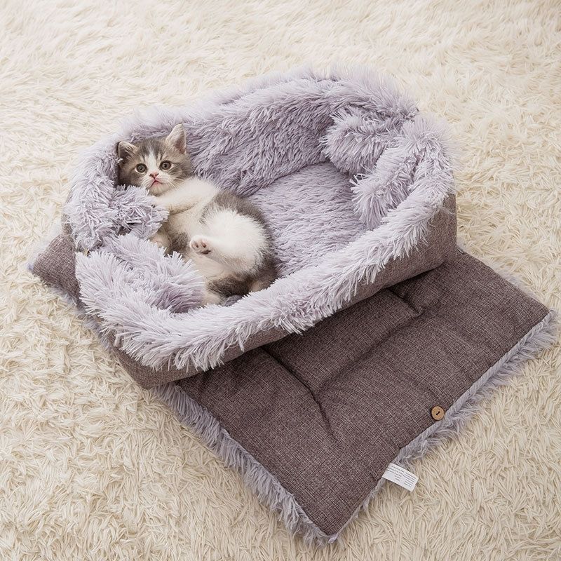 Reversible Cat Bed and Mat Gray