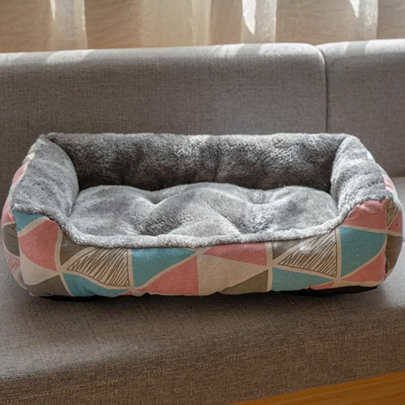 Cute Bolster Cat Bed Multicolor