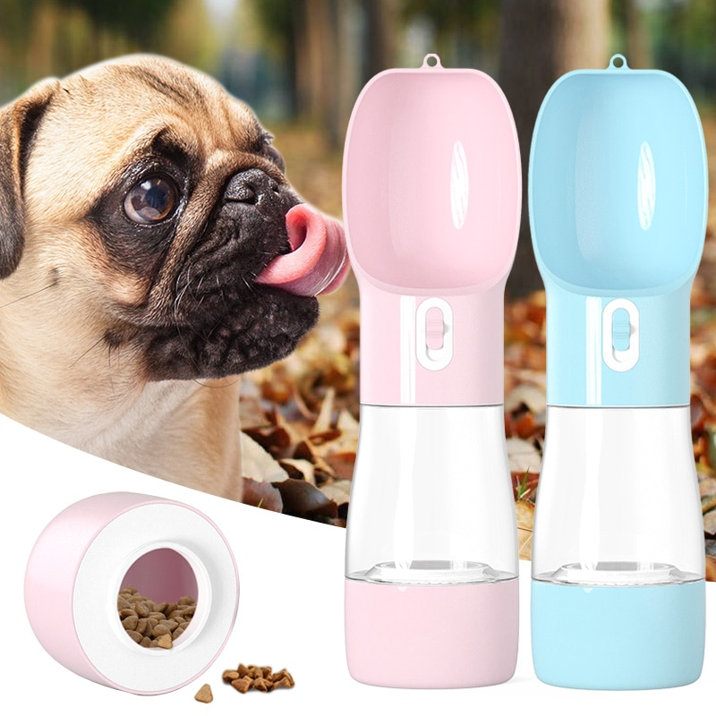 2-in-1 Travel Dog or Cat Water Bottle and Food Container