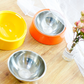 Oblique Dog Food Bowls Yellow and Orange