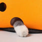 DIY Cat play tunnel with holes in felt Orange and Dark Gray