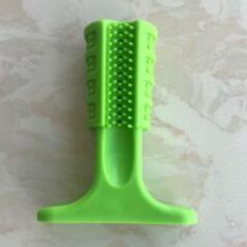 Rubber Dog Stick Toothbrush Green