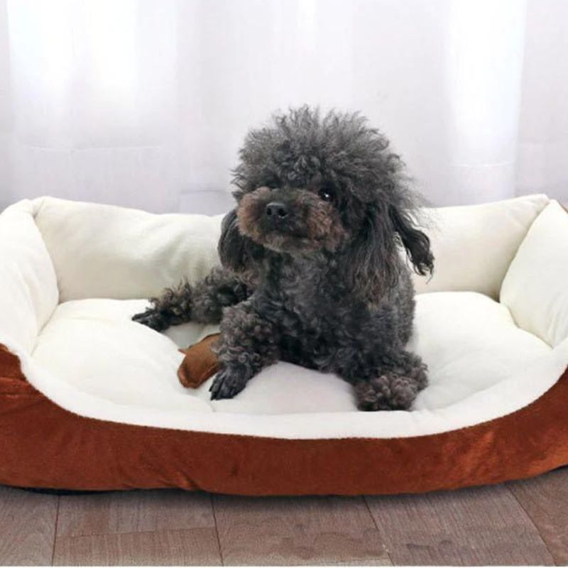 Large Dog Bed Brown and Cream