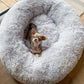 Round Plush Bed Cat or Dog Light Gray