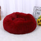 Round Plush Bed Cat or Dog Red