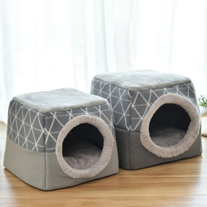 Semi-Enclosed Cat Bed Gray