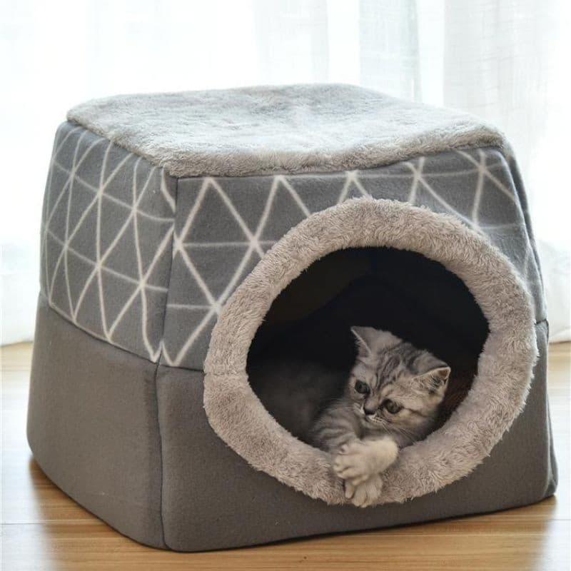 Semi-Enclosed Cat Bed Gray