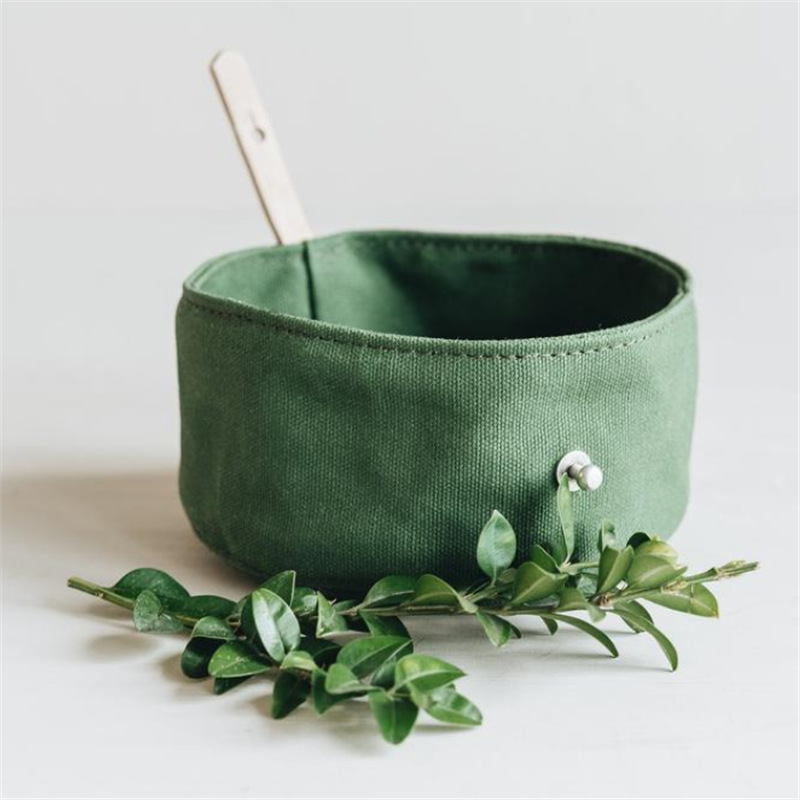 Foldable Waterproof Soft Dog Food Bowl Green